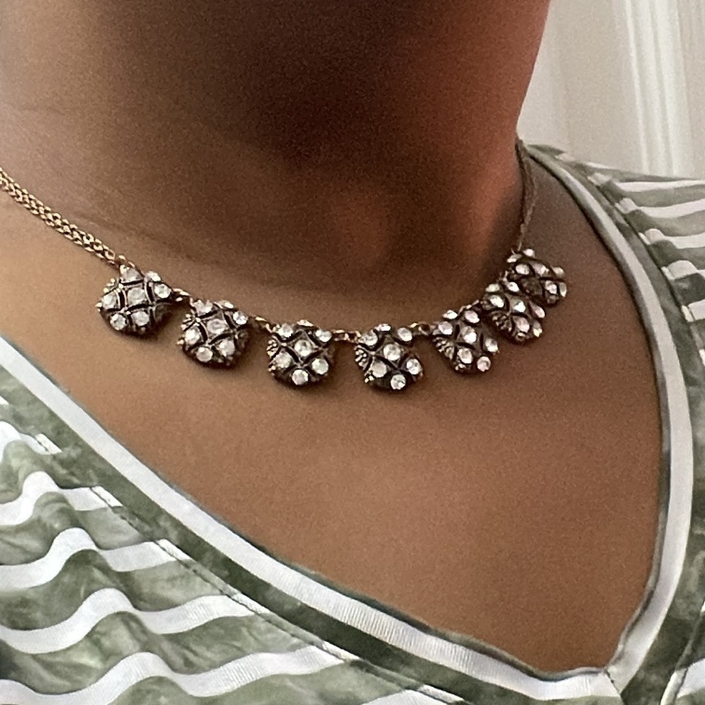 Necklace Stunning Statement Square Simulated Diam… - image 4